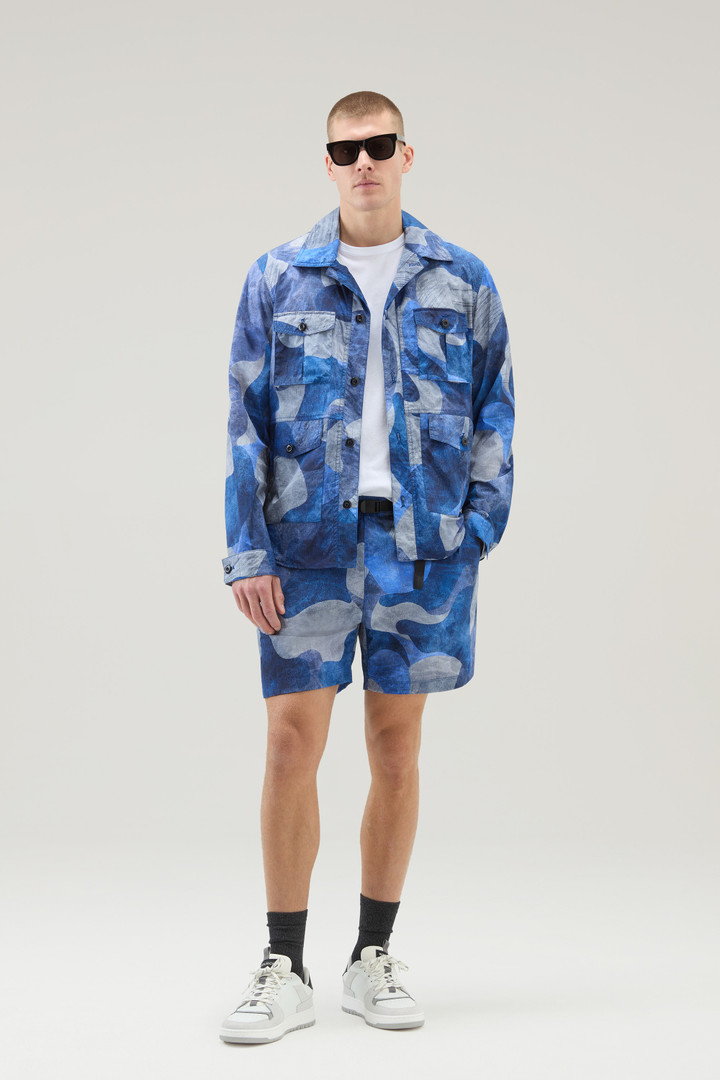 Giacca a camicia camo in nylon Ripstop crinkle Blu photo 2 | Woolrich