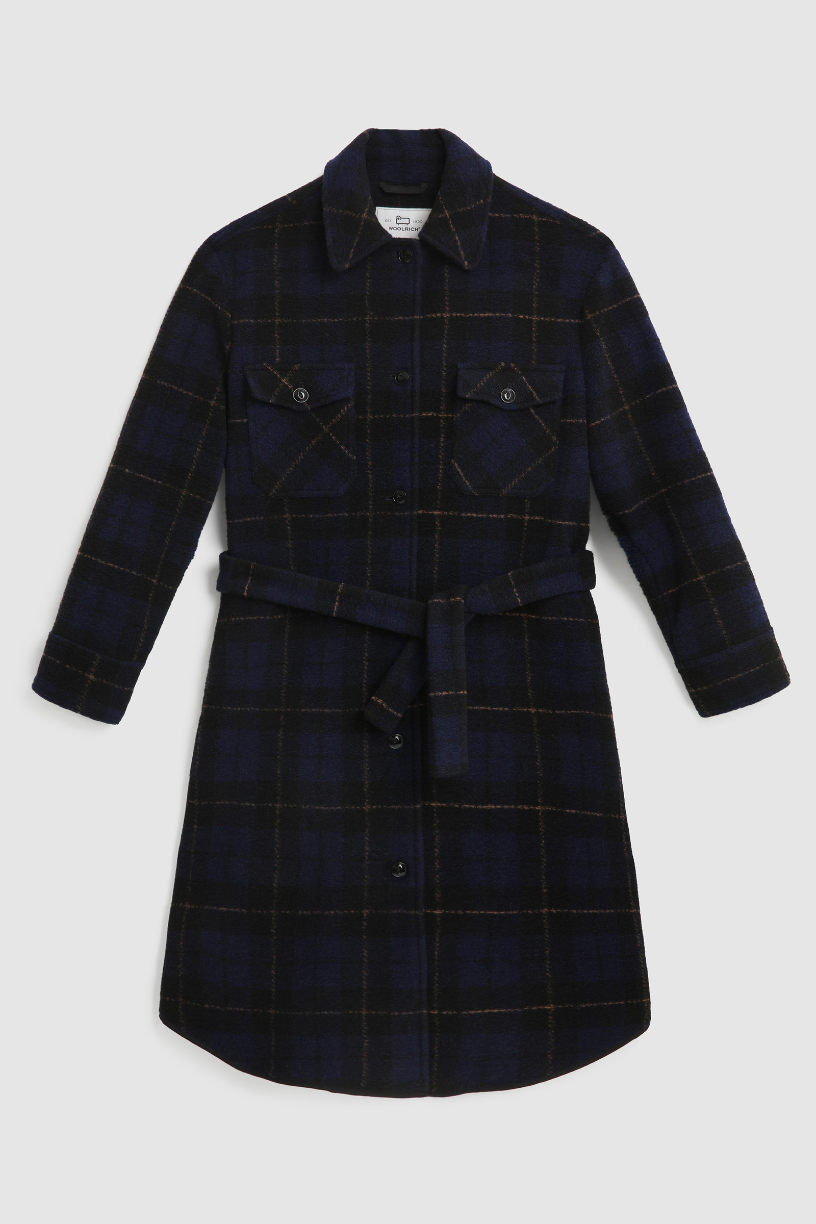 Gentry Long Overshirt with Belt Blue photo 7 | Woolrich