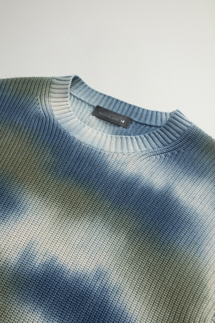 Pure Cotton Crewneck Sweater with Spray Print by Todd Snyder Multicolor photo 6 | Woolrich