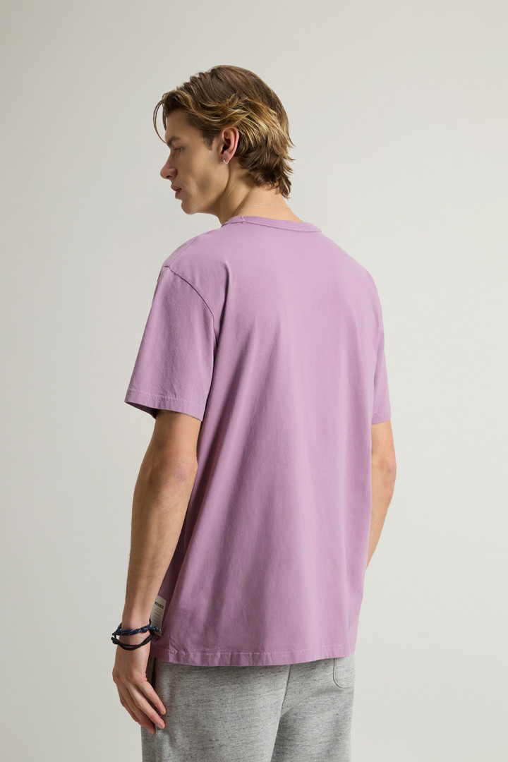 Pure Cotton T-Shirt with Graphic Print Purple photo 3 | Woolrich