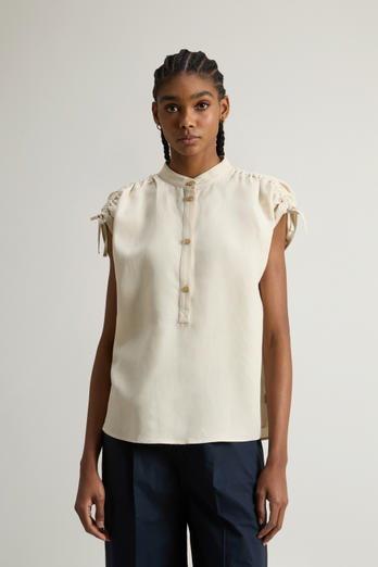 VISCOSE LINEN BLOUSE Beige | Woolrich