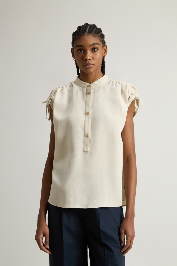 VISCOSE LINEN BLOUSE Beige photo 1 | Woolrich