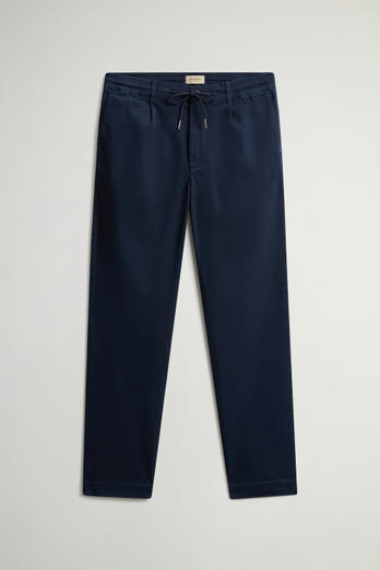Stückgefärbte Milton Hose aus Baumwolltwill Blau photo 1 | Woolrich
