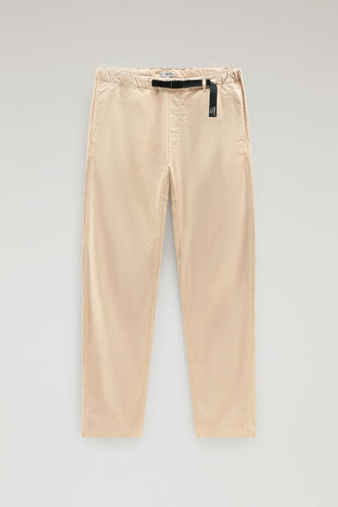 Garment-Dyed Chino Pants in Stretch Cotton with Nylon Belt Beige photo 2 | Woolrich