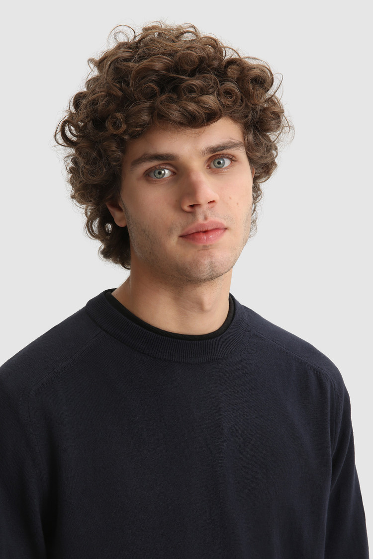 Cotton linen crew neck