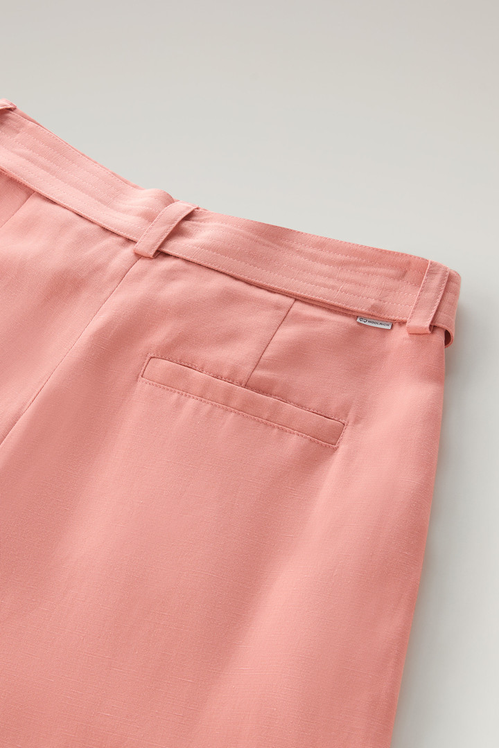 Pantalones de mezcla de lino con cinturón de tela Rosa photo 7 | Woolrich