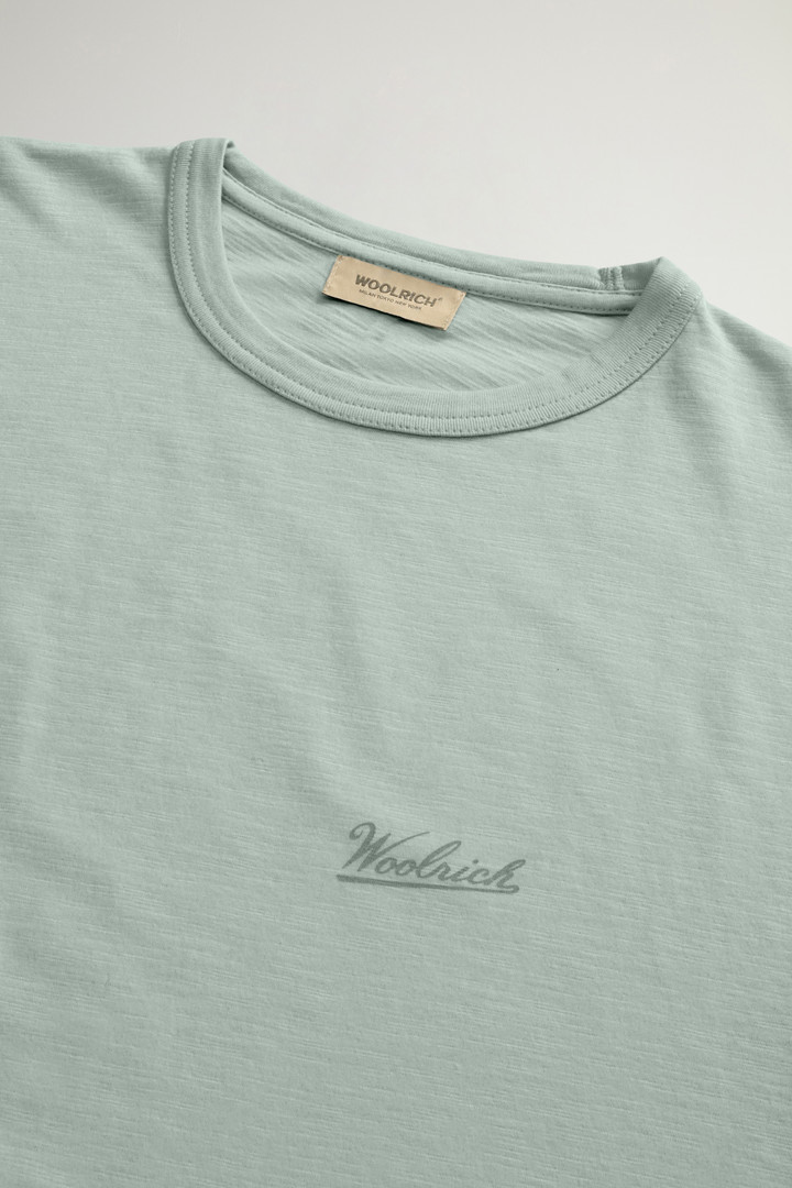 T-Shirt in Pure Cotton Slub Fabric Green photo 2 | Woolrich