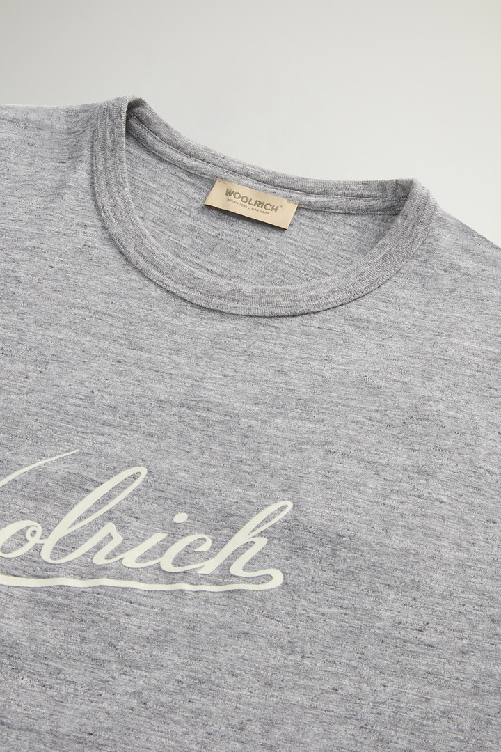 T-Shirt in Pure Cotton Mouliné Gray photo 6 | Woolrich