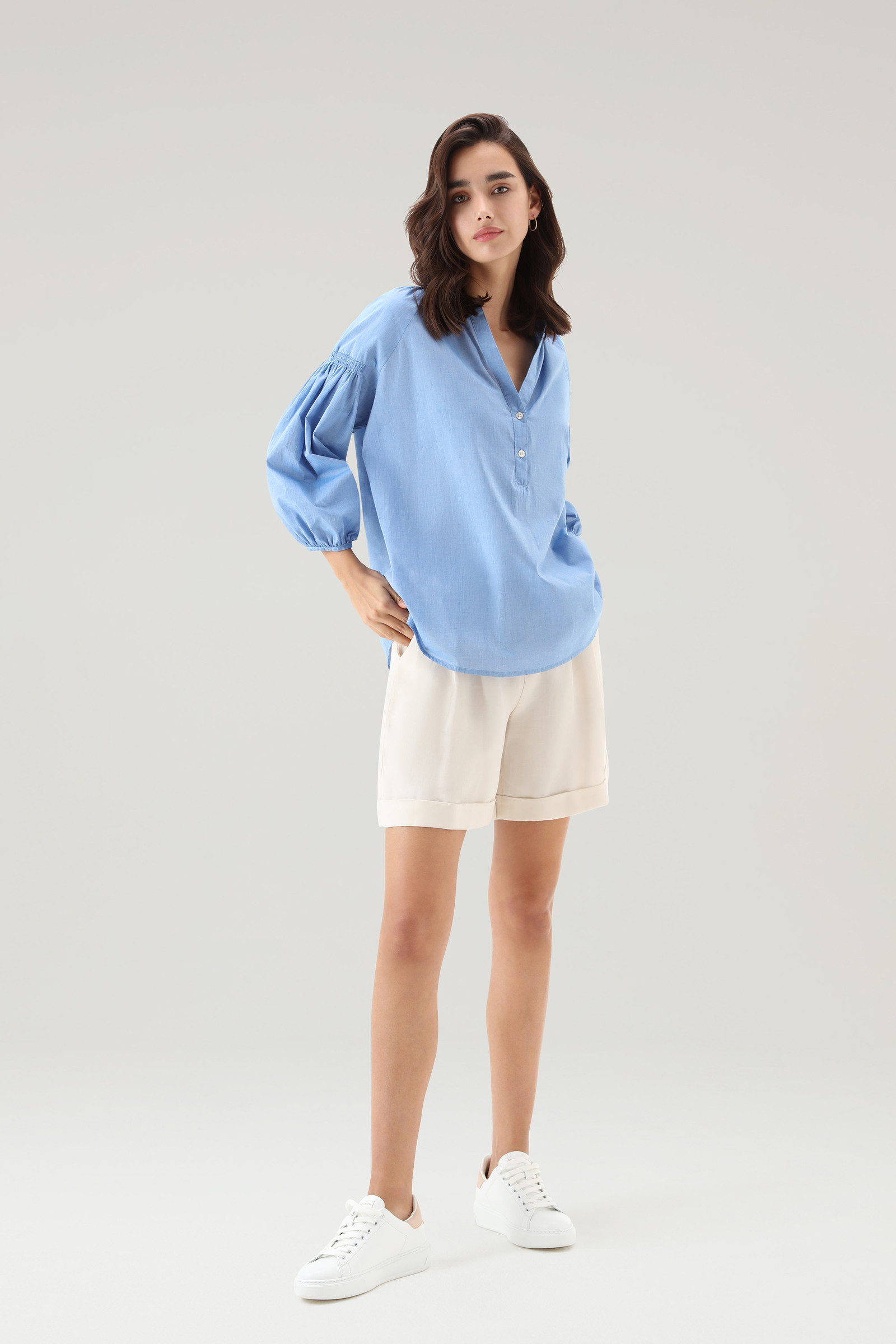 Bluse aus reinem Baumwoll-Chambray blau photo 2 | Woolrich