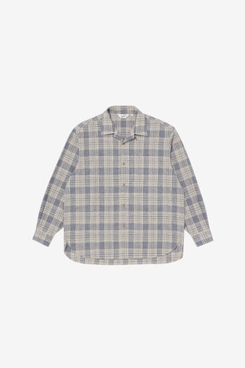 Cotton- and Linen-Blend Checked Shirt Blue | Woolrich