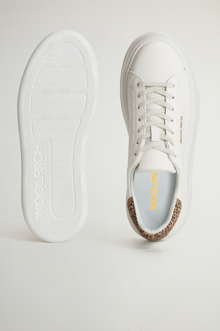 Chunky Court Sneakers in Leather White photo 4 | Woolrich