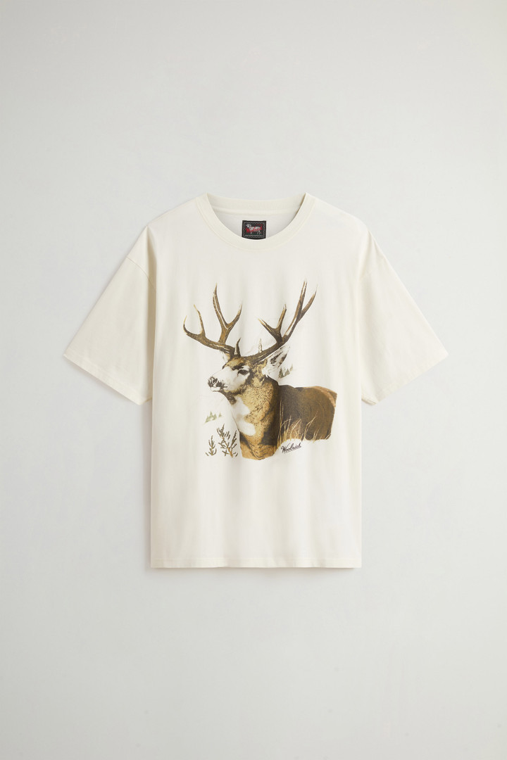 T-Shirt aus reiner Baumwolle mit Print by Todd Snyder Weiß photo 8 | Woolrich