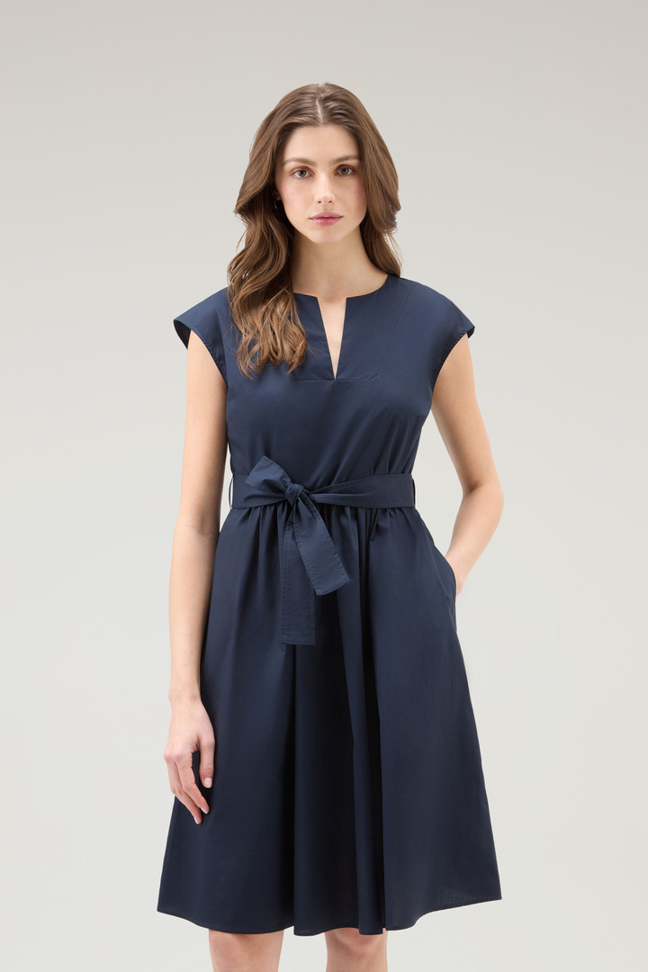 Short Dress in Pure Cotton Poplin Blue photo 1 | Woolrich
