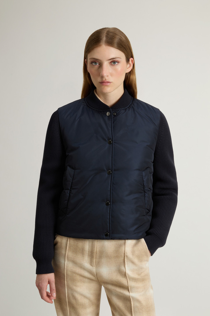 Nylon Hybrid Bomber Blue photo 1 | Woolrich