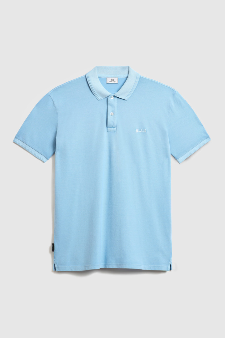 Polo Mackinack en piqué de coton teint en pièce bleu photo 4 | Woolrich