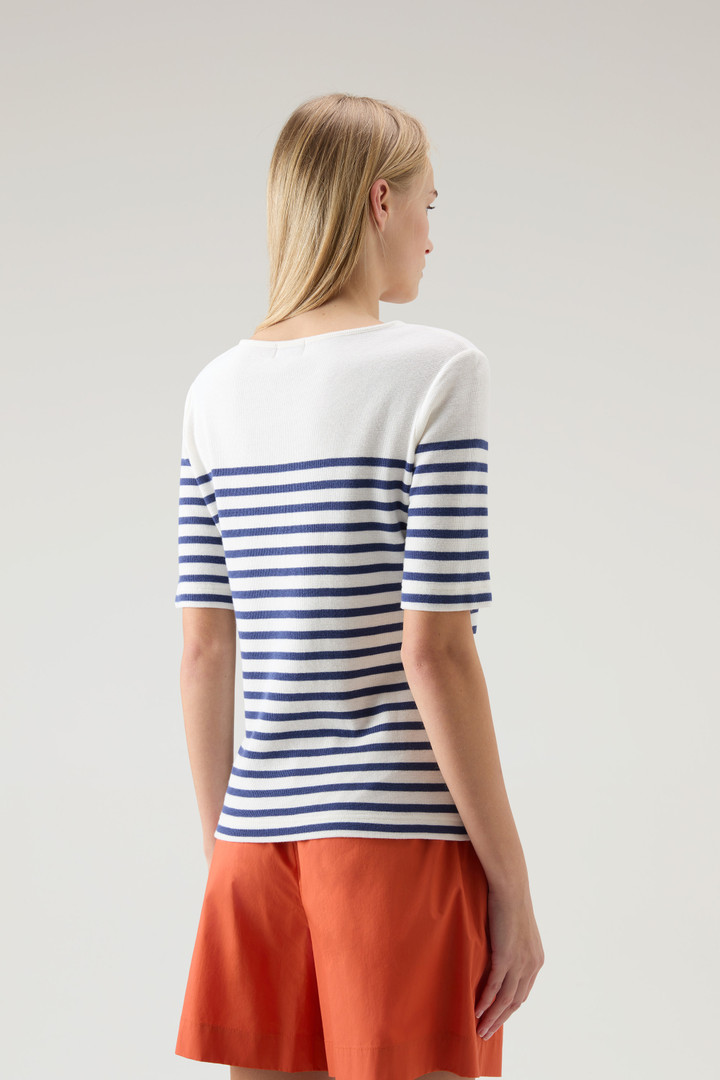 Seraph T-Shirt in Pure Striped Cotton Blue photo 3 | Woolrich