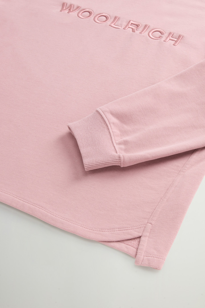 Pure Cotton Crewneck Sweatshirt with Embroidered Lettering on the Chest Pink photo 7 | Woolrich