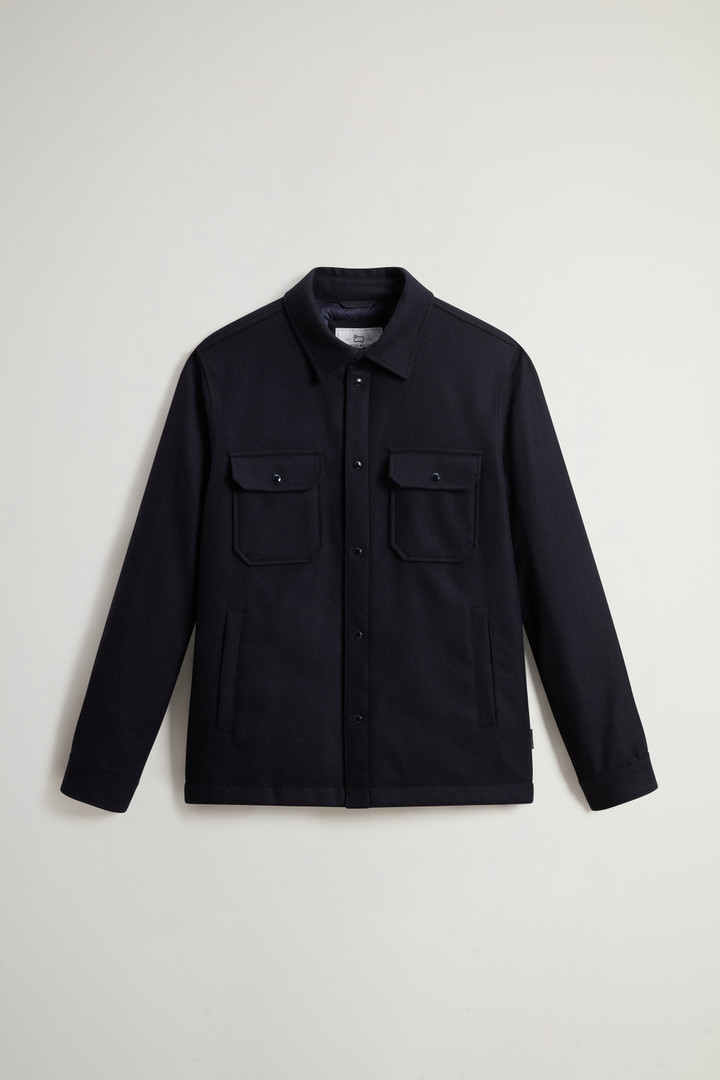 Alaskan Padded Overshirt in Melton Italian Wool Blend Blue photo 5 | Woolrich