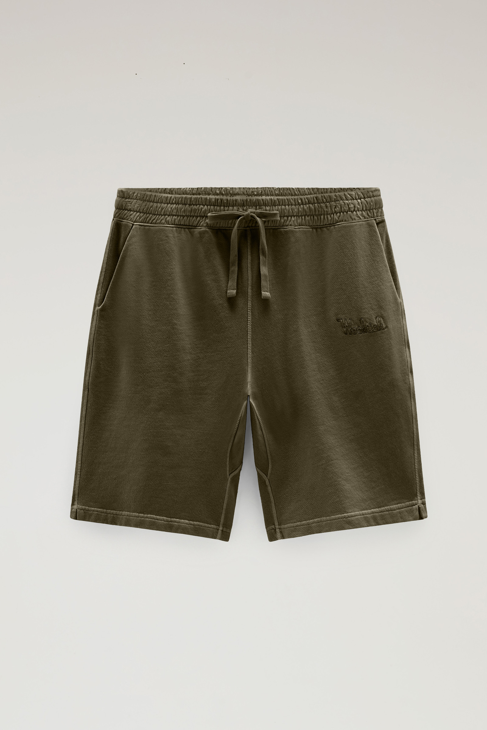 Shorts van katoen die achteraf geverfd zijn groen photo 4 | Woolrich
