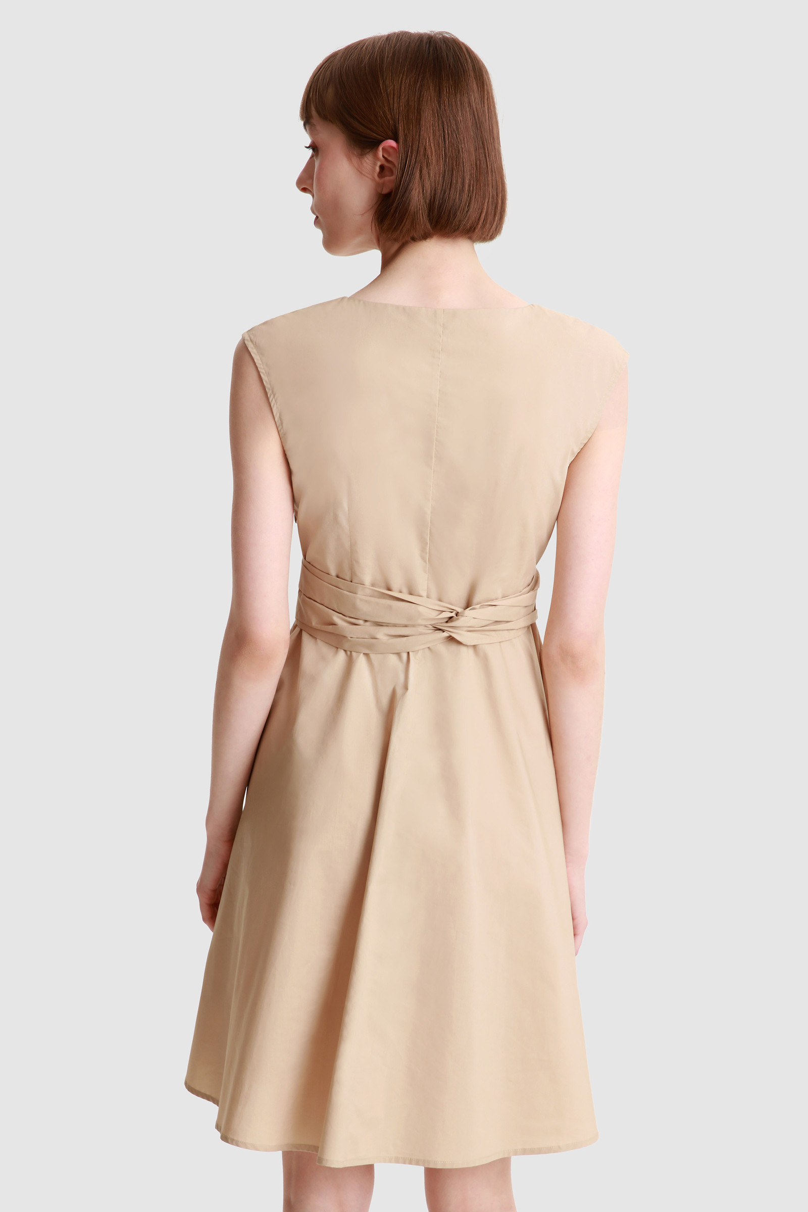 Short Dress in Cotton Poplin Beige photo 3 | Woolrich