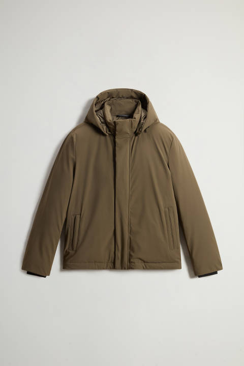 Stretch Nylon Jacket with Padding and Removable Hood Green photo 2 | Woolrich