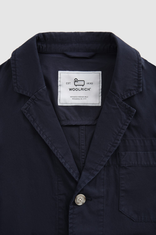 Blazer mit Rundhalsausschnitt aus stückgefärbter Baumwolle Blau photo 2 | Woolrich
