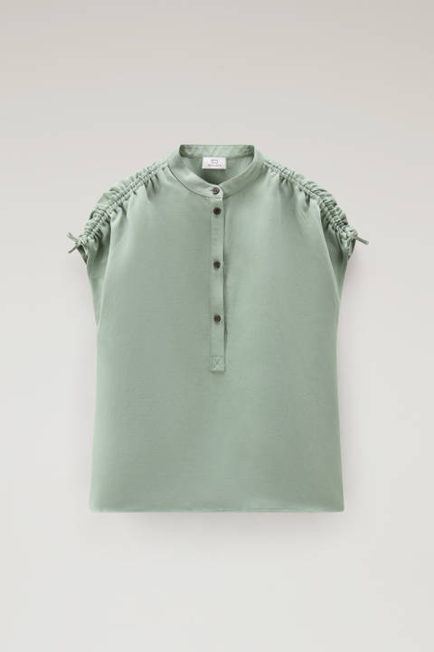 Blusa de mezcla de lino Verde photo 2 | Woolrich