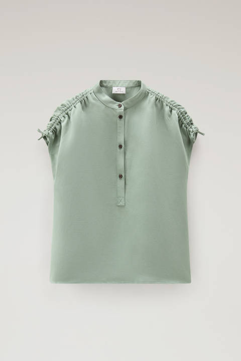 Blusa in misto lino Verde photo 2 | Woolrich
