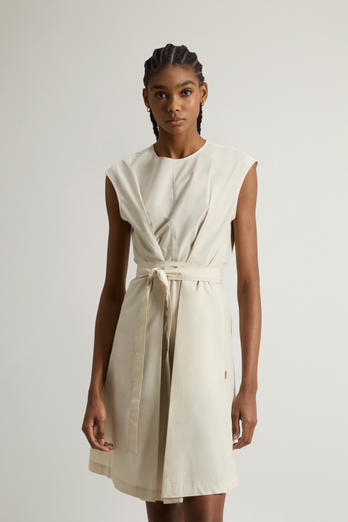 POPLIN BELTED DRESS Beige | Woolrich