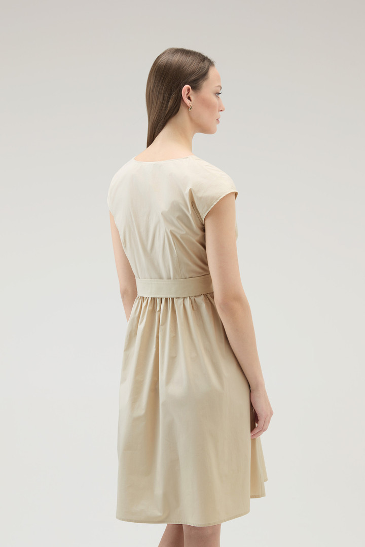 Kurzes Kleid aus reinem Baumwollpopeline Beige photo 3 | Woolrich