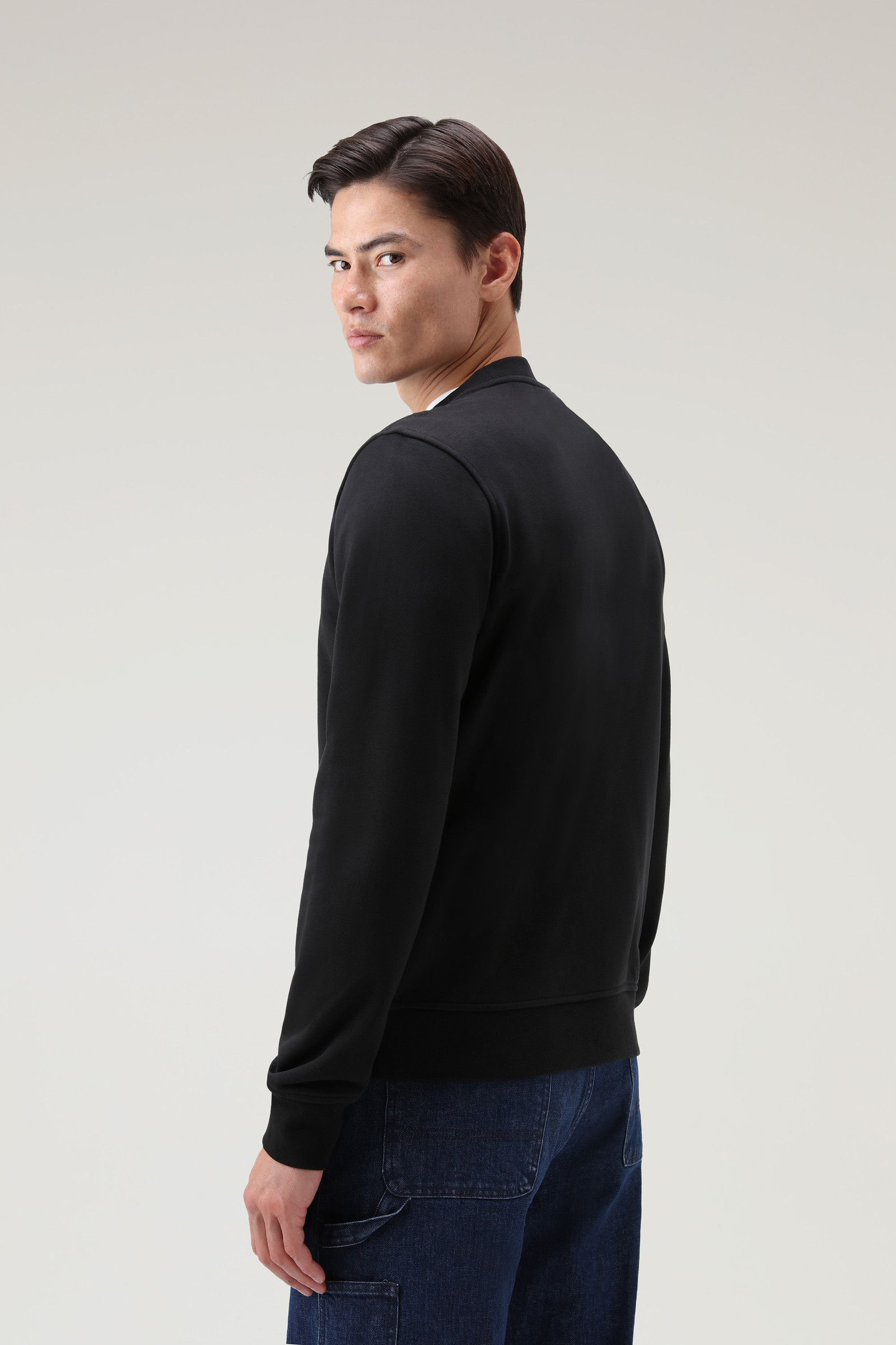 Licht klassiek crewneck sweatshirt zwart photo 3 | Woolrich