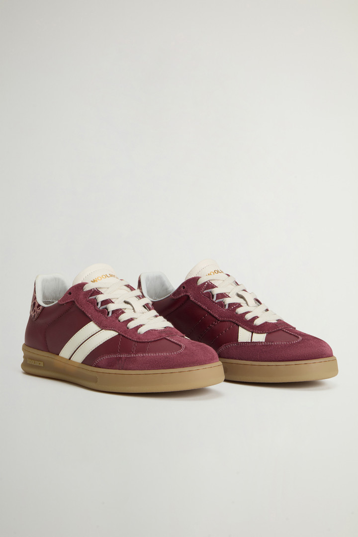 Doubleu Tennis Sneakers in Leather with Suede Inserts Red photo 2 | Woolrich