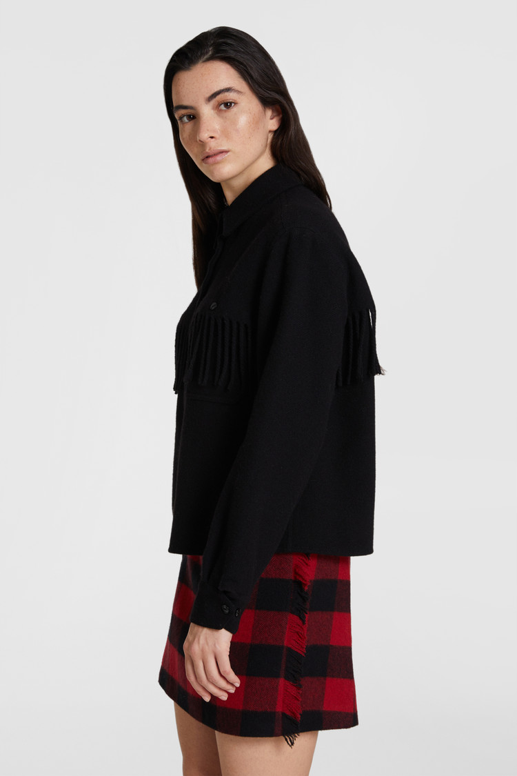 Stag Overshirt mit Fransen