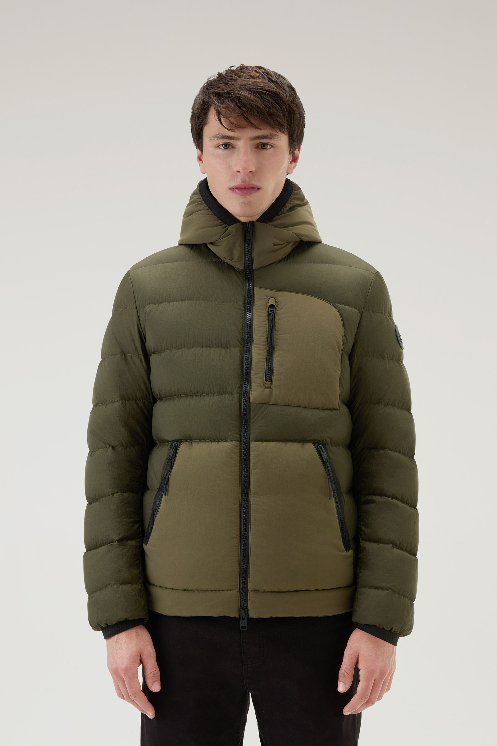 Lobster Down Jacket in Crinkle Nylon - Men - Green