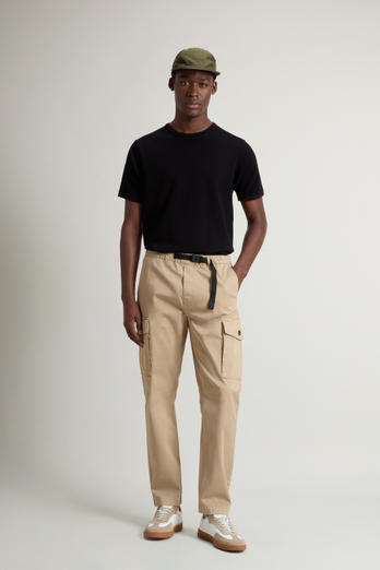 Achteraf geverfde cargobroek met riem Beige | Woolrich