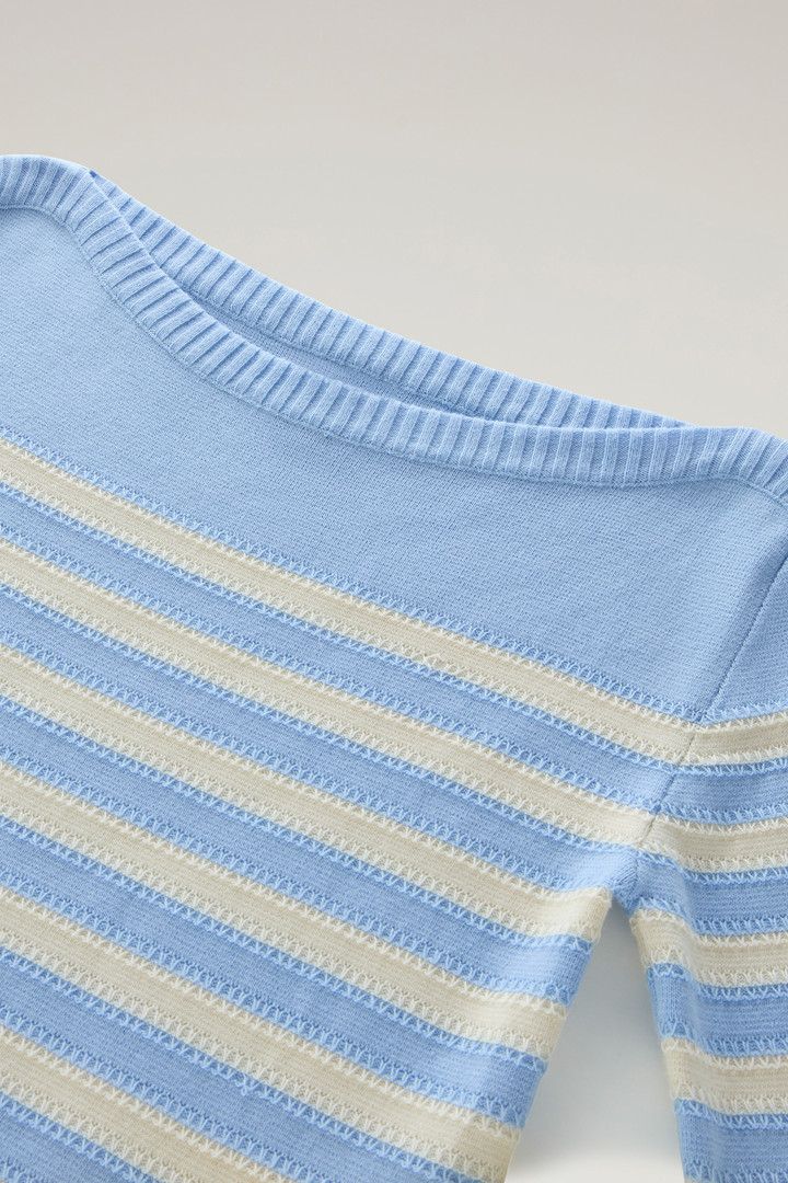 Sweater aus reiner Baumwolle mit U-Boot-Ausschnitt Blau photo 6 | Woolrich