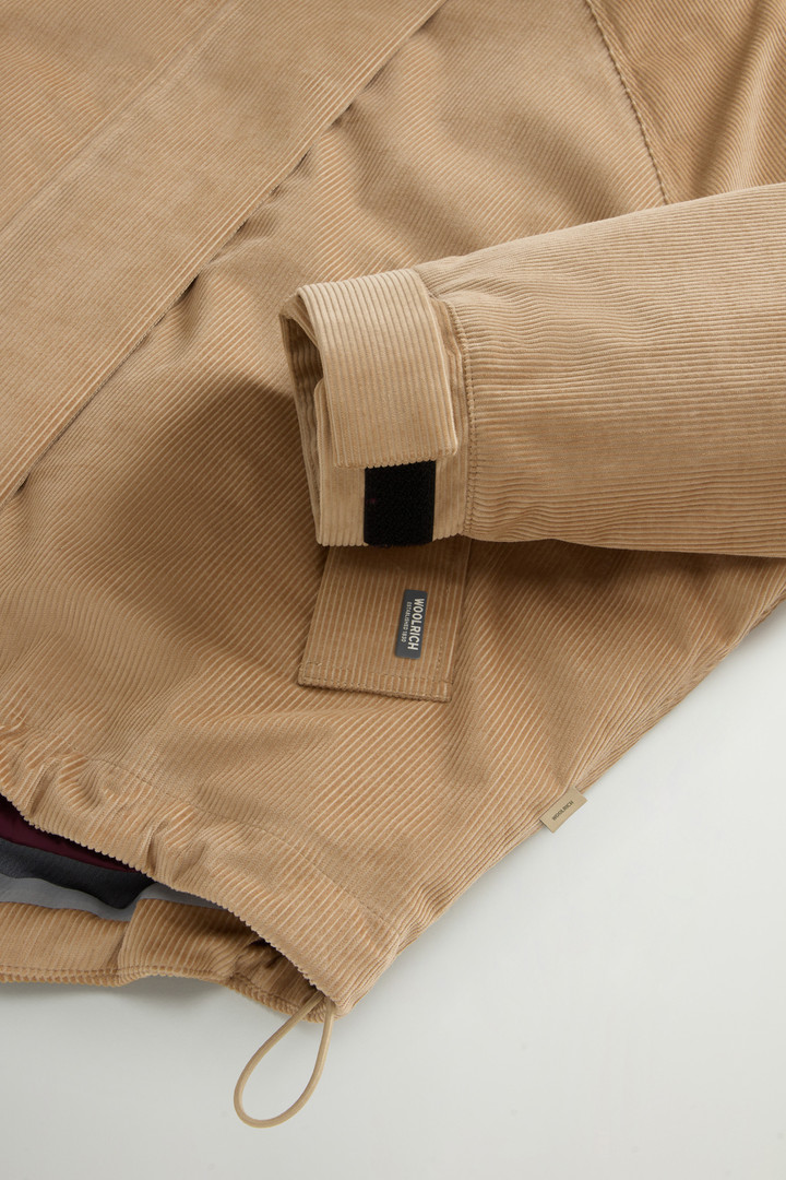 Three-Layered Corduroy Jacket with Hood Beige photo 7 | Woolrich
