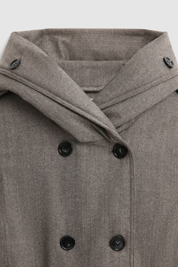 Trench in lana vergine italiana con cintura