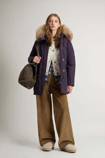 Arctic Parka in Ramar Cloth with Detachable Fur Trim Purple photo 1 | Woolrich