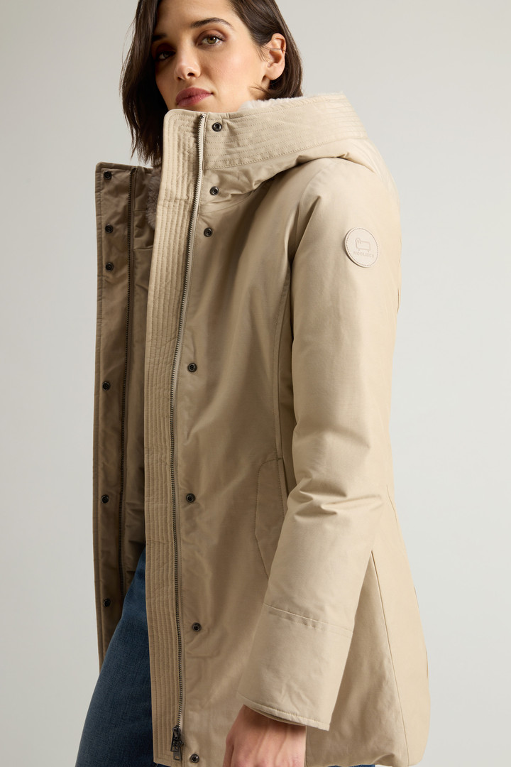 Boulder Parka in Ramar Cloth con cappuccio e collo removibile in pelliccia sintetica Beige photo 5 | Woolrich