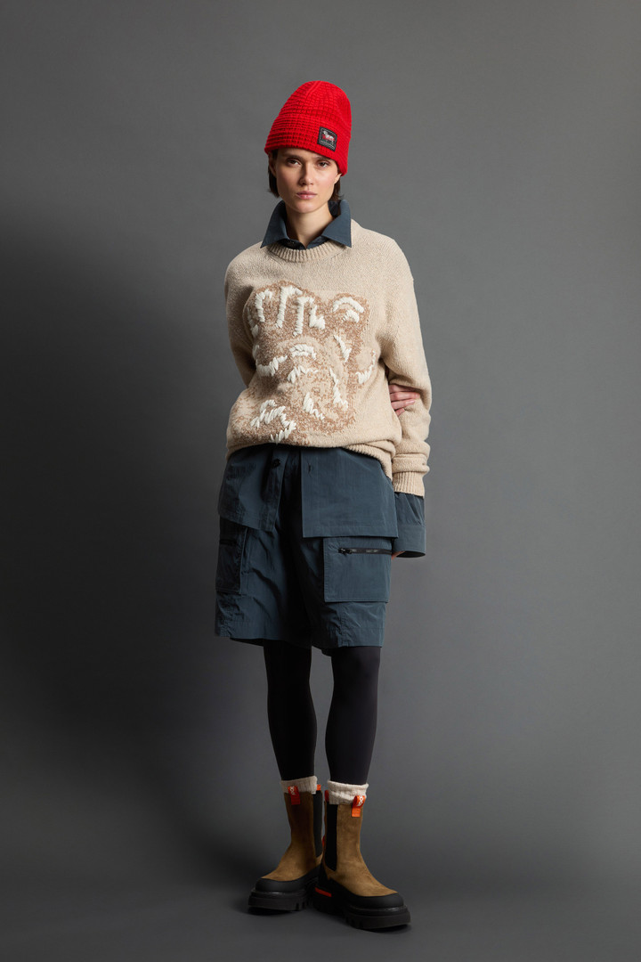 Pullover mit Rundhalsausschnitt aus Wollmischung mit Jacquardmuster by Todd Snyder Beige photo 4 | Woolrich