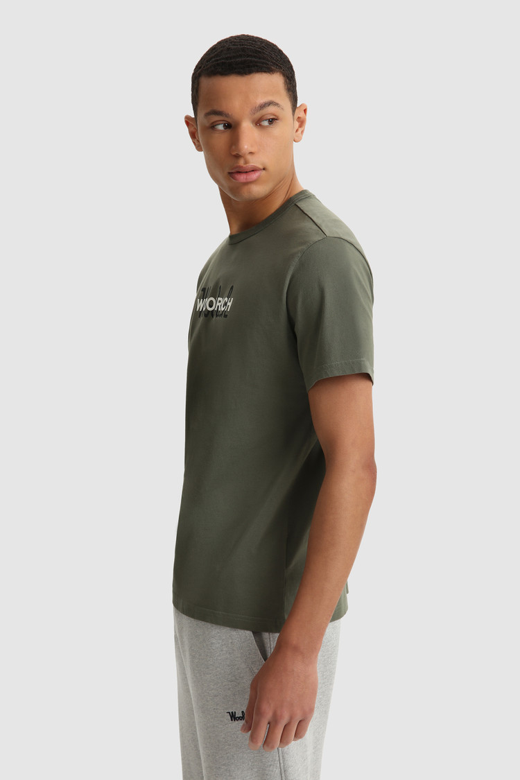 Katoenen T-shirt met macro logo