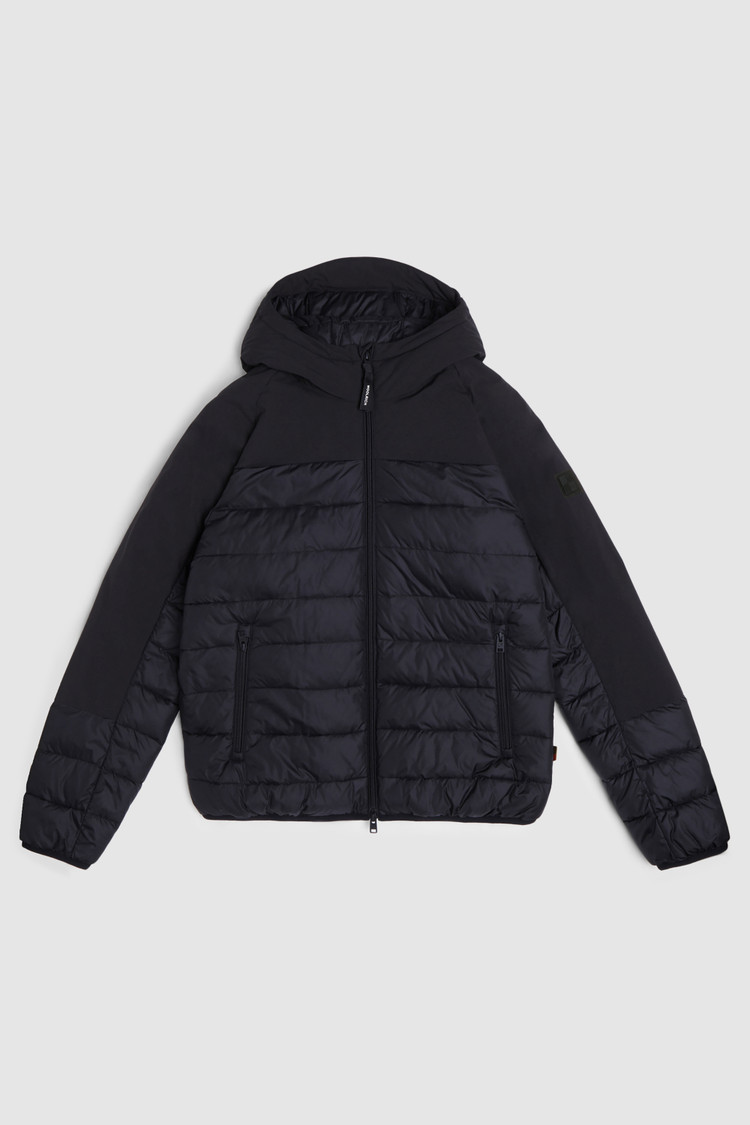Veste à capuche avec motif intarsia