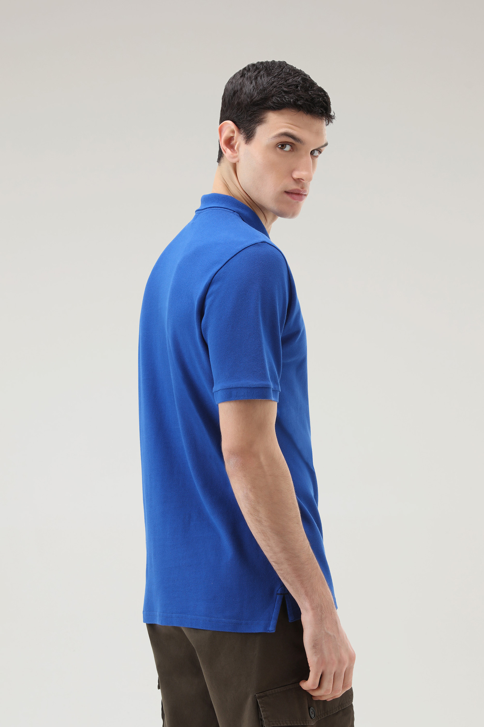 Polo Shirt in Pure Cotton Piquet Blue photo 3 | Woolrich
