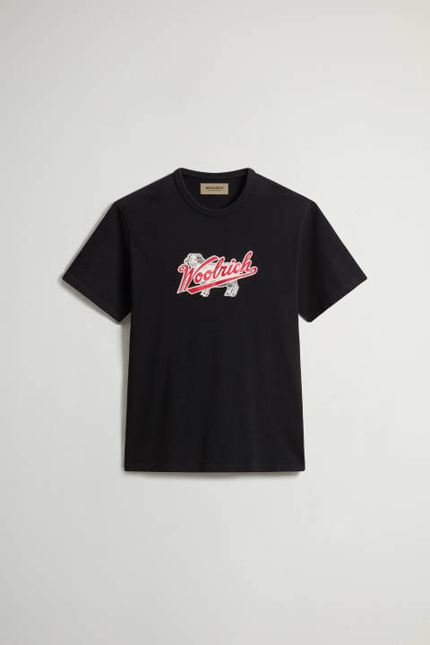 T-shirt en pur coton avec imprimé Noir photo 2 | Woolrich