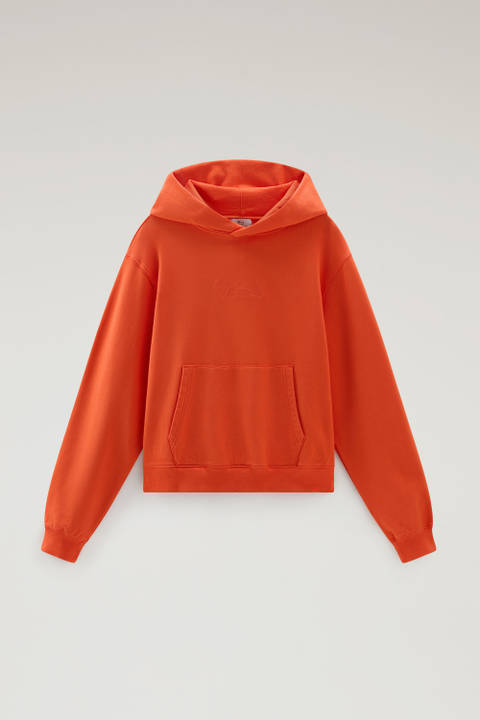 Sweatshirt aus reiner Baumwolle mit Kapuze und aufgesticktem Logo Orange photo 2 | Woolrich