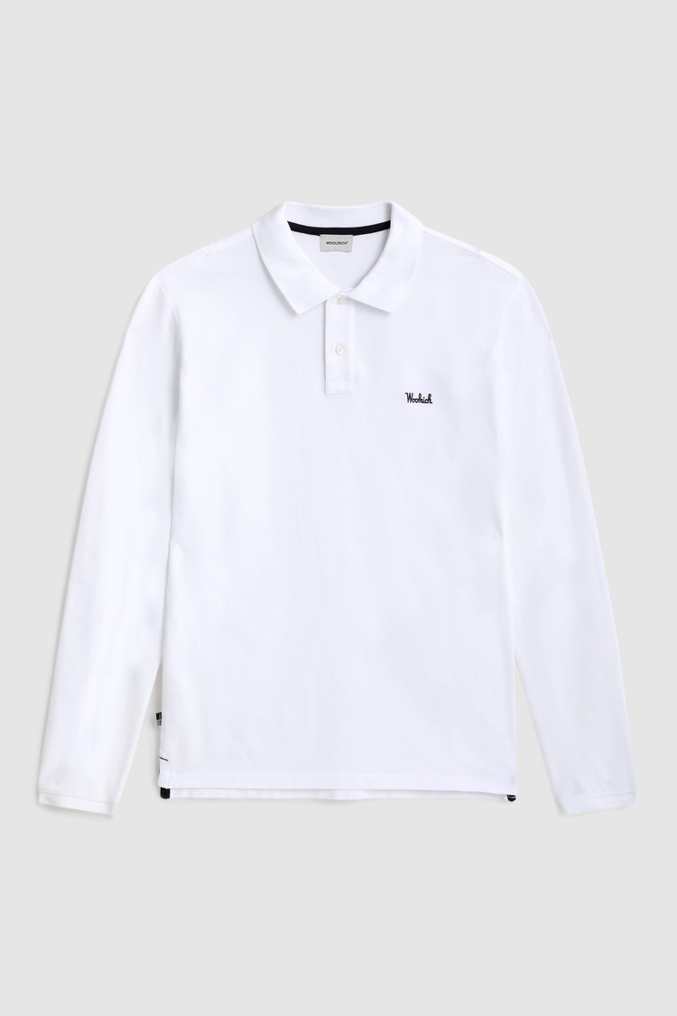 Pure cotton long-sleeve polo