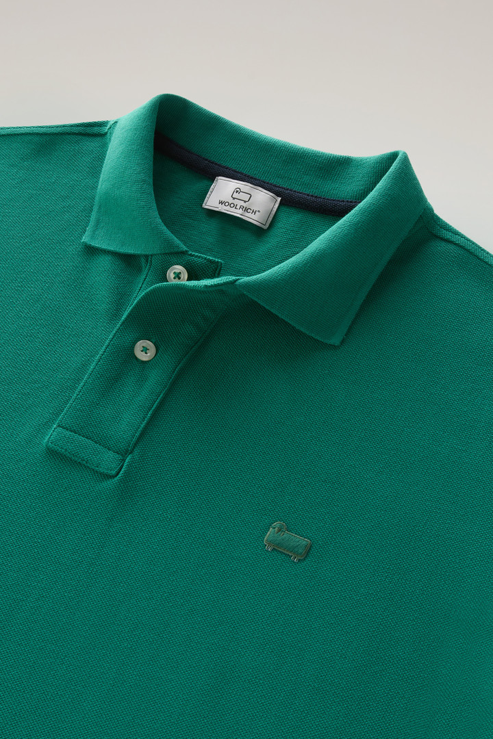 Polo Shirt in Pure Cotton Piquet Green photo 2 | Woolrich