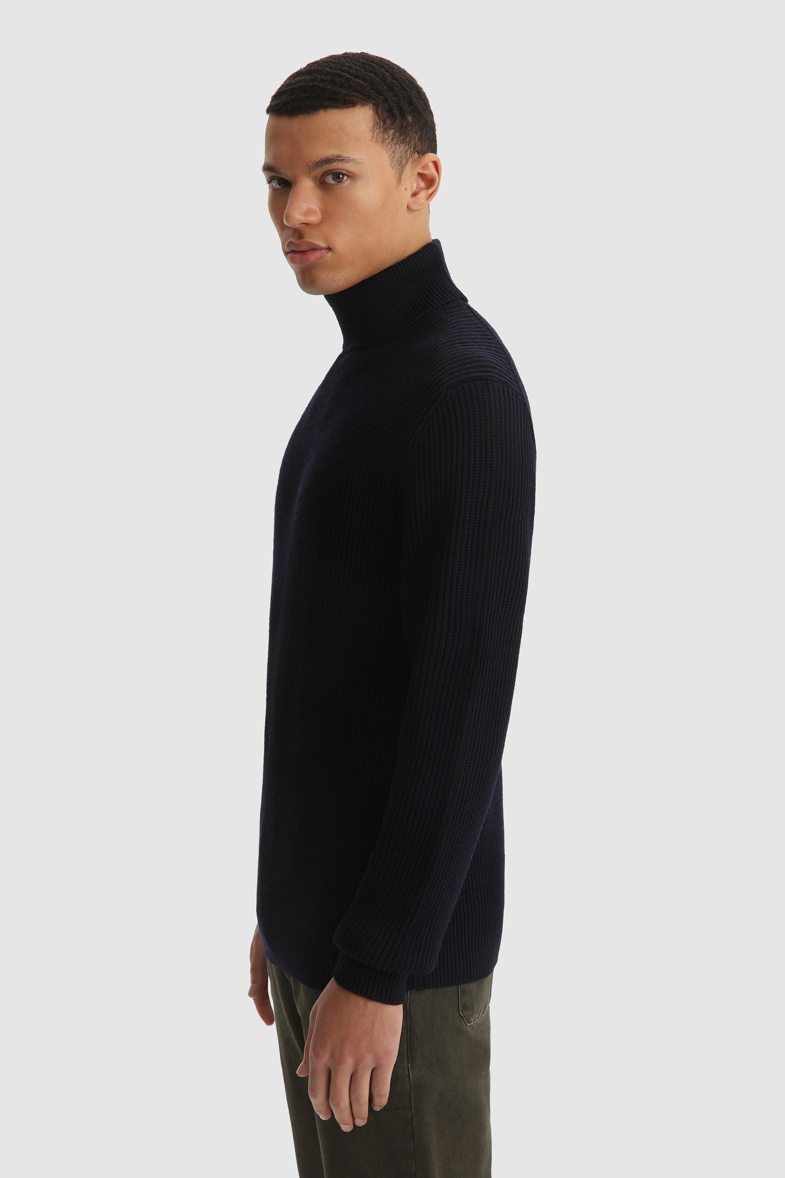 Merino Wool Turtleneck Sweater Blue photo 3 | Woolrich
