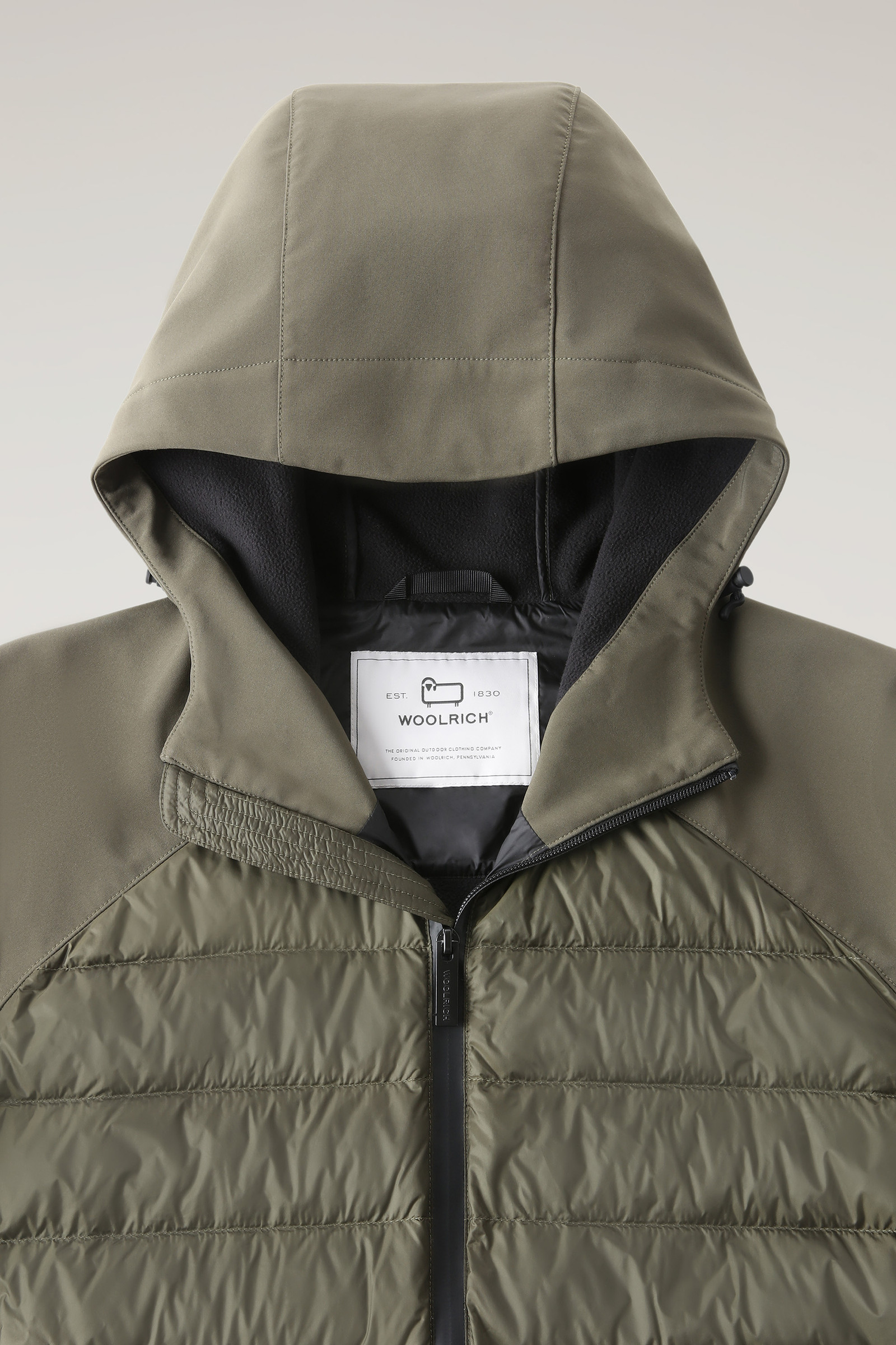 Softshell Hybrid Jacket with Front Quilting Green photo 6 | Woolrich
